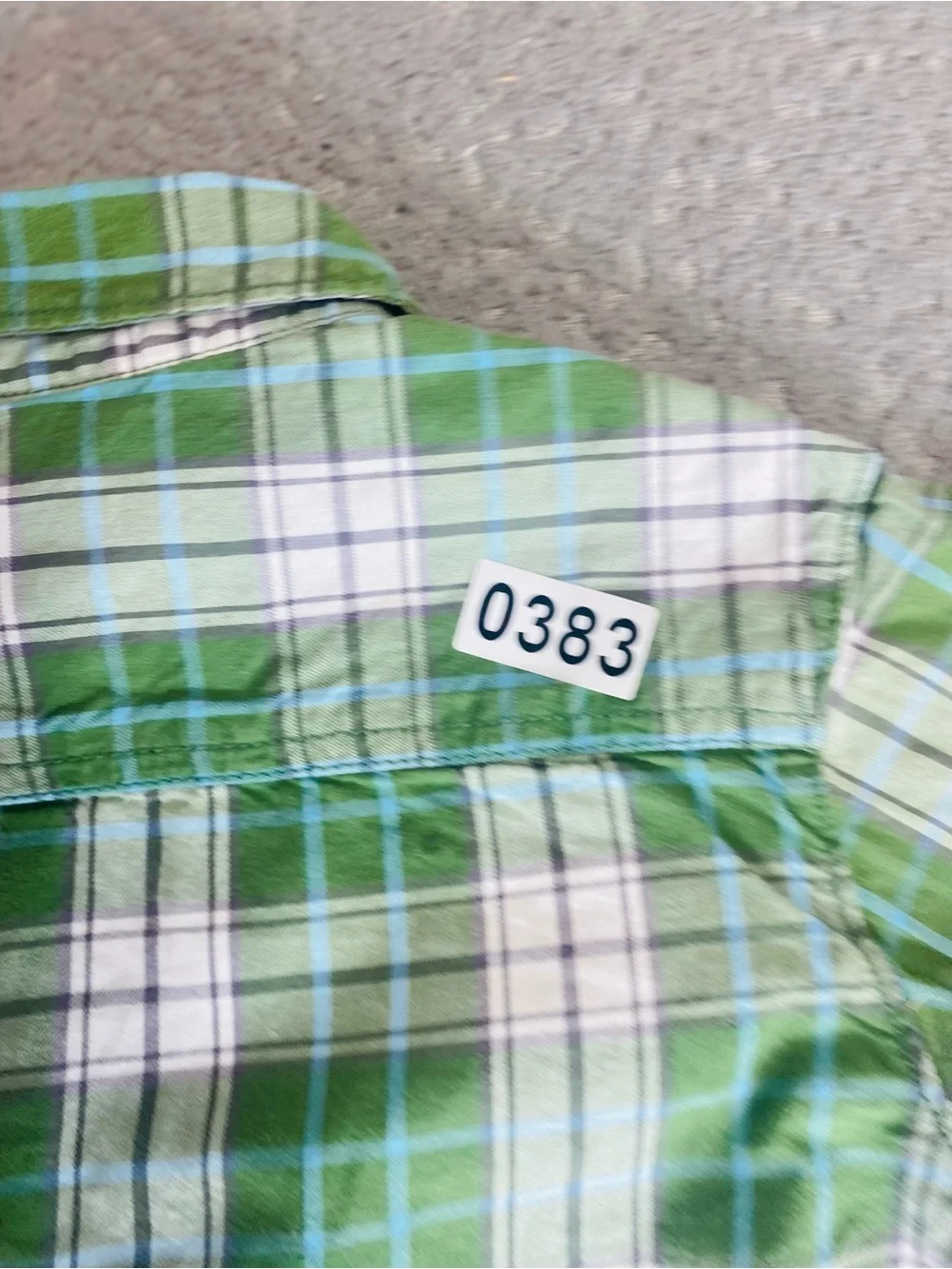 Carter's Green and White Plaid Button-Down Shirt